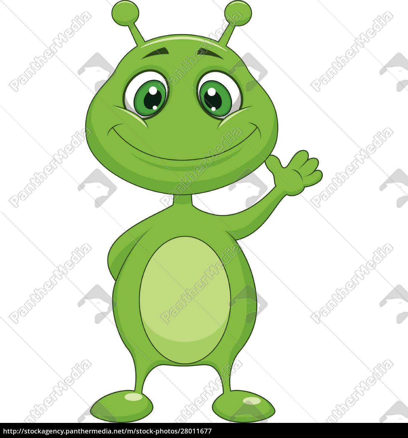 Desenho animado alienígena verde bonito - Stockphoto #27720712