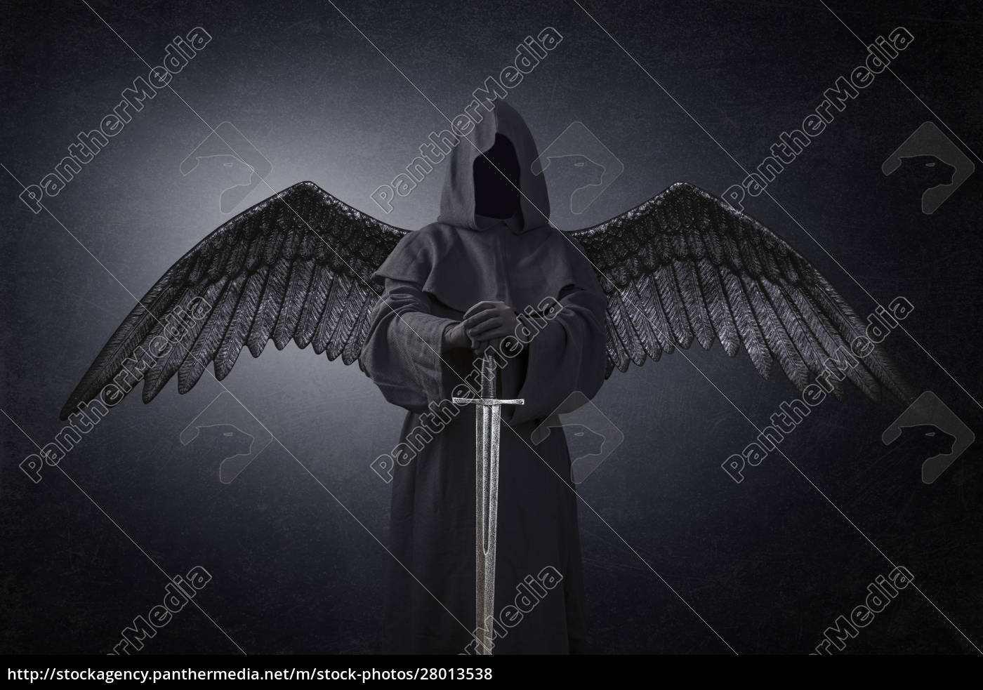 Anjo negro, desenho, anjo, anime, alado, espada, HD wallpaper