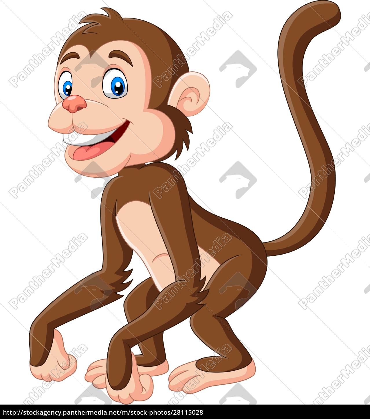 Desenho Animado De Um Macaco-bebê Branco Ilustração do Vetor