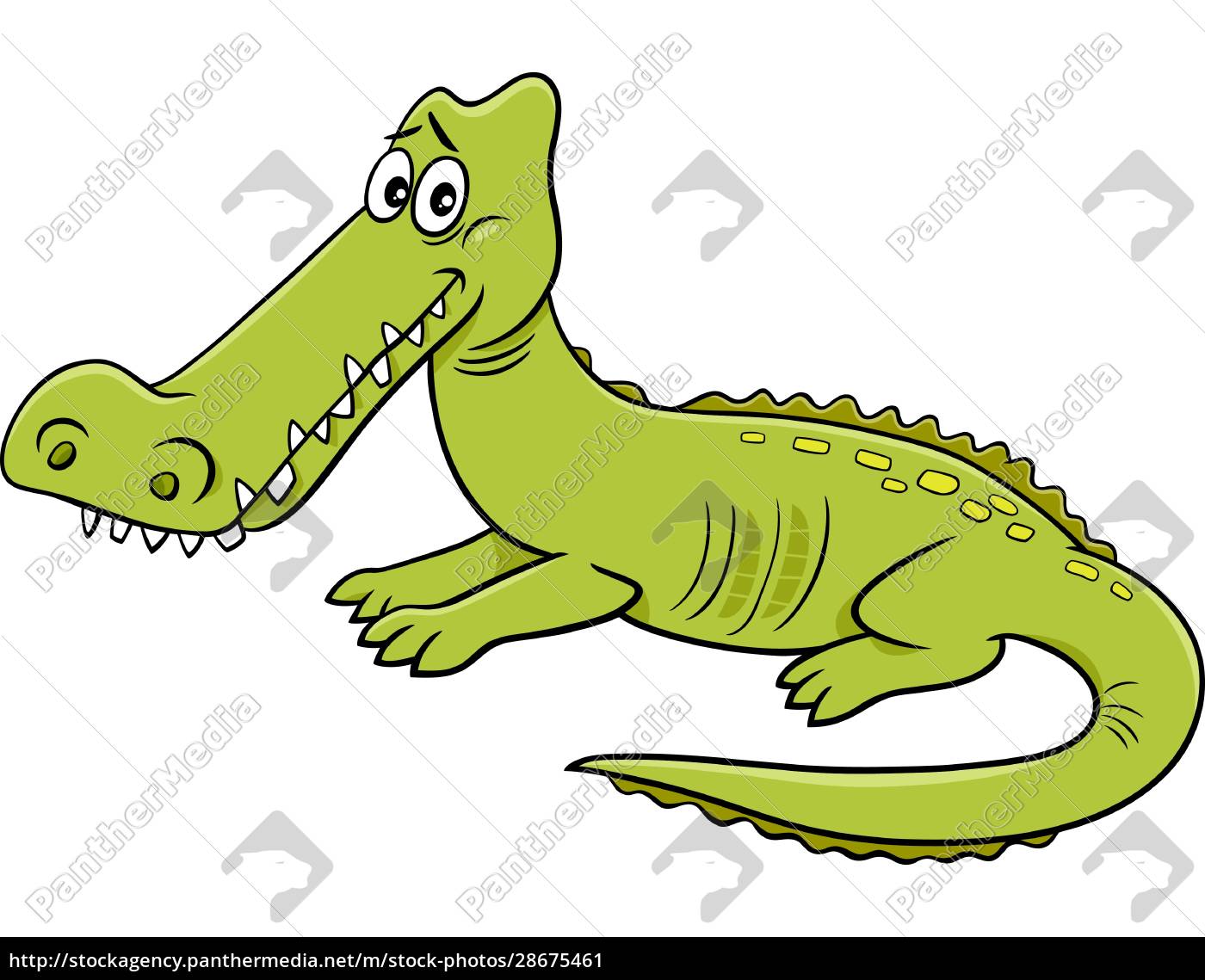 Crocodilo Réptil Personagem Animal Ilustração Desenho Animado