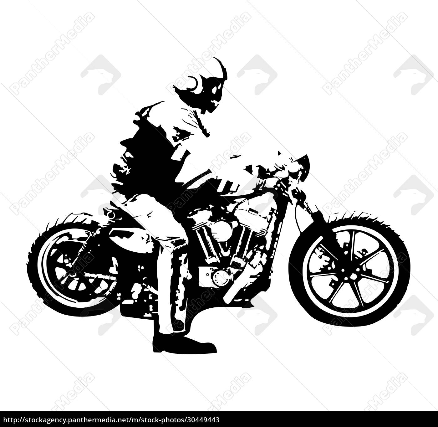 Motociclista em desenho de motocicleta - Fotos de arquivo #29900921
