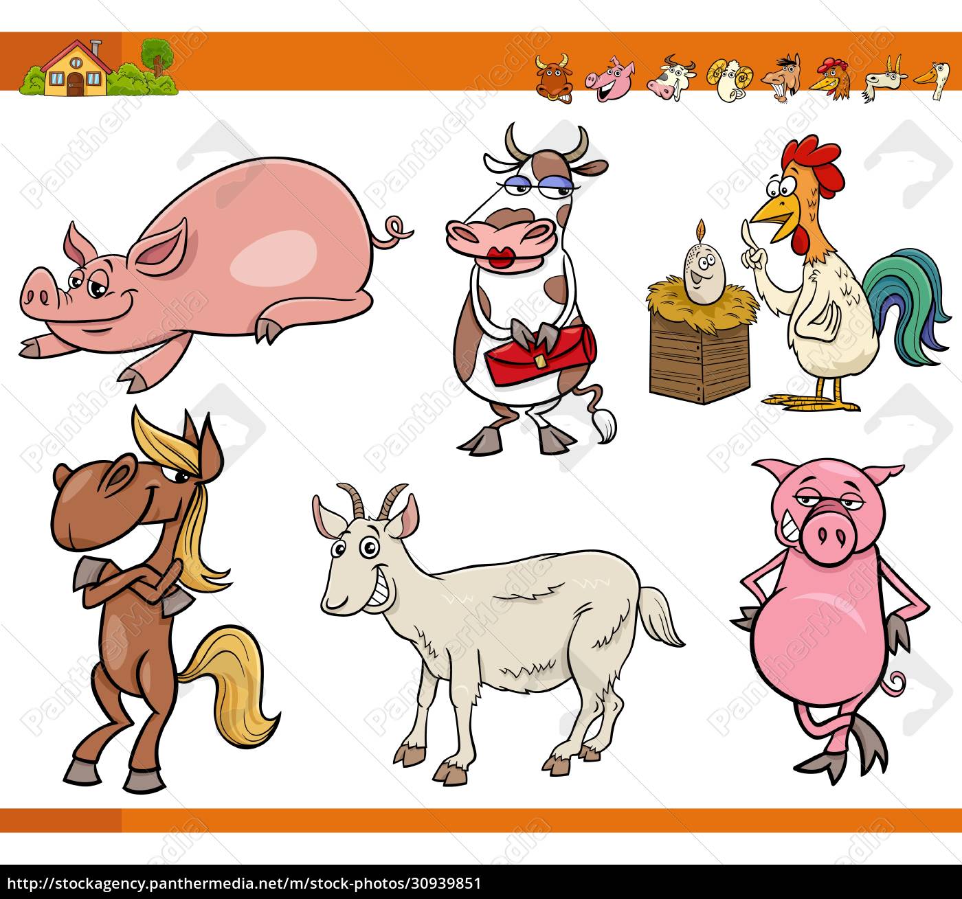 Galinha fazenda animal desenho animado ilustração imagem vetorial de  izakowski© 24162043