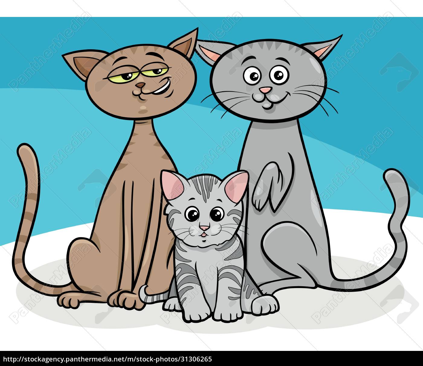 Conjunto de personagens de quadrinhos engraçados de gatos e gatinhos dos desenhos  animados